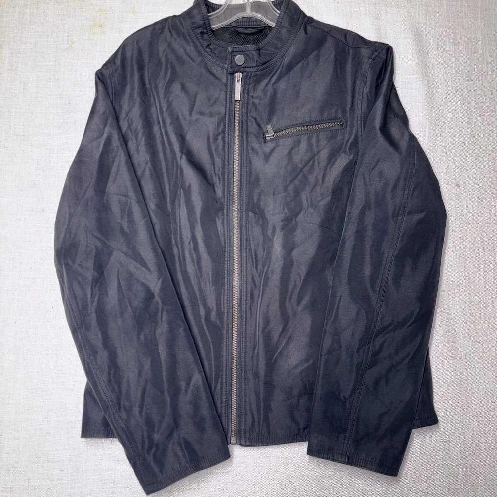 Kenneth Cole Men's Bomber‎ Jacket Lightweight Black Size L arge